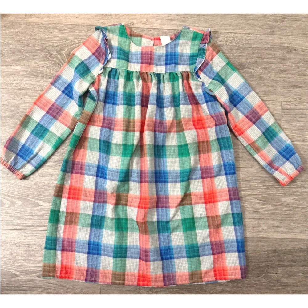 Gymboree Girls Plaid Flannel Dress Size 7 8 M Holiday Christmas Tartan Green Red